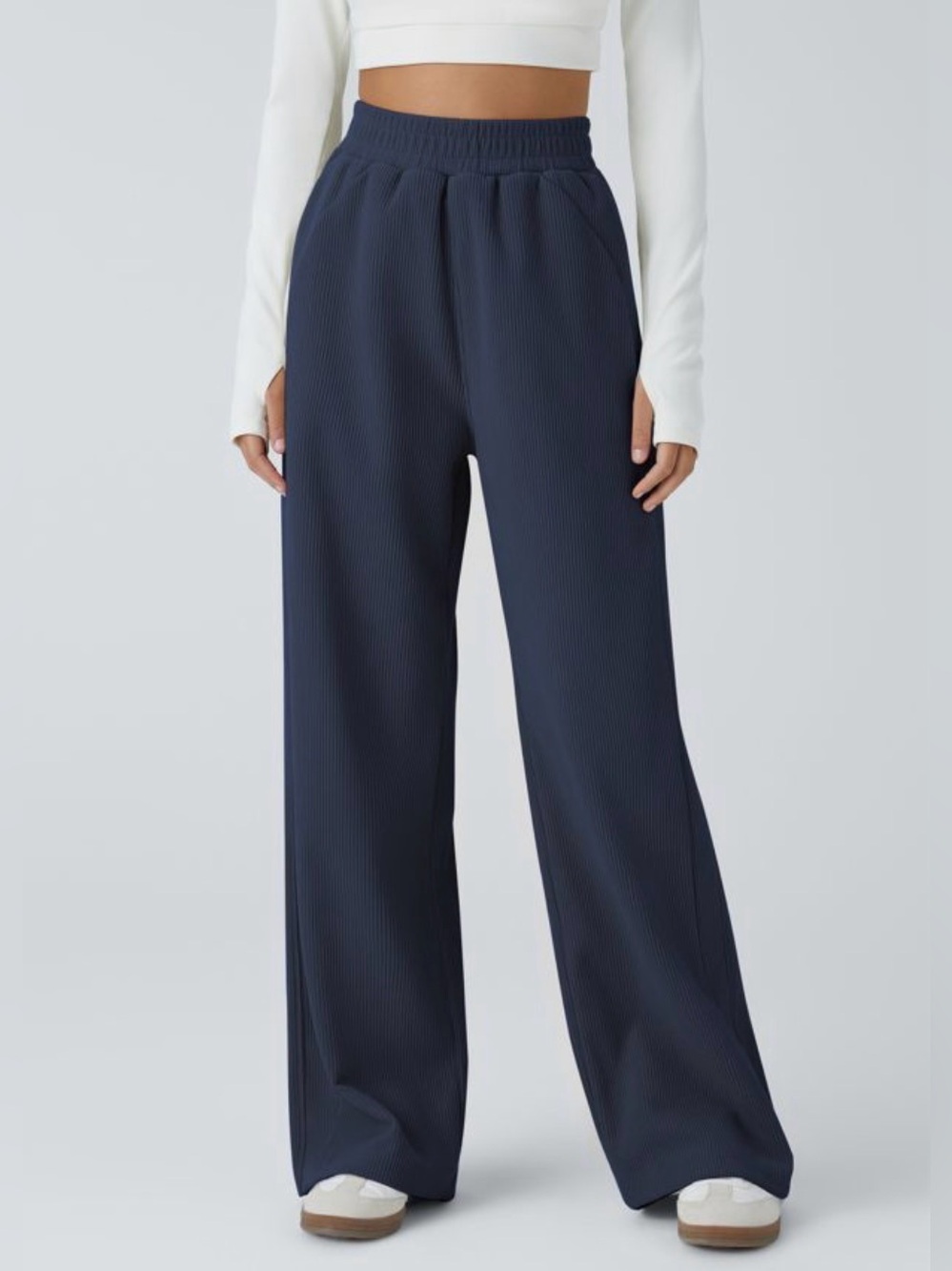 EUC HALARA Navy Wide-Leg Corduroy Pants